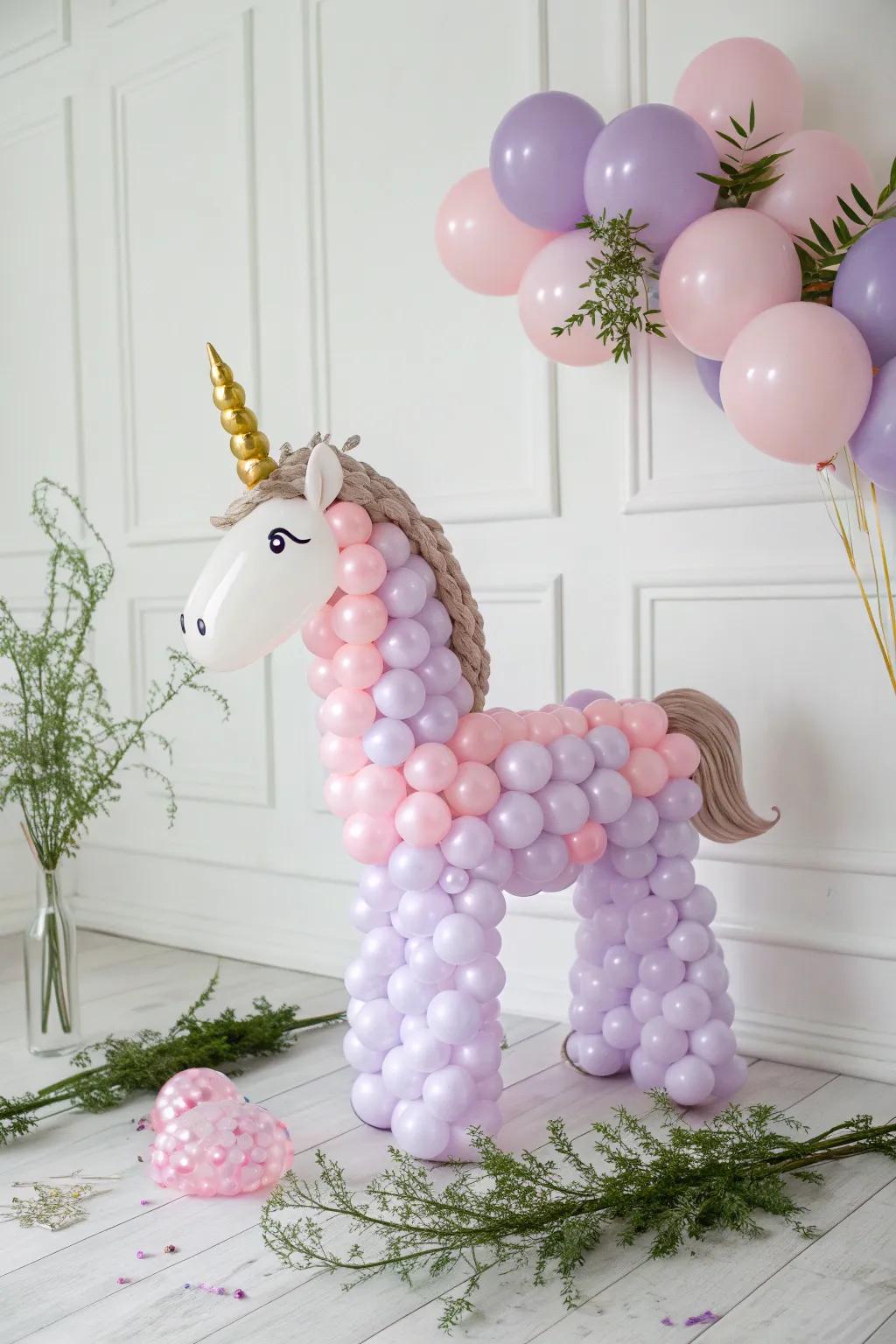 Enchant your space with the magic of a balloon unicorn, where elegance meets whimsy.