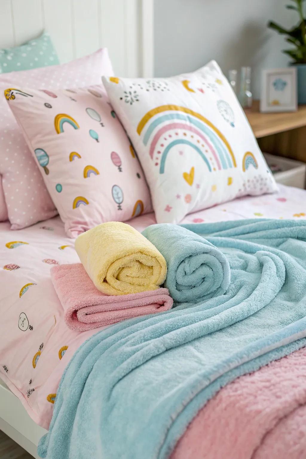 Create a cozy retreat with soft and charming bedding choices.