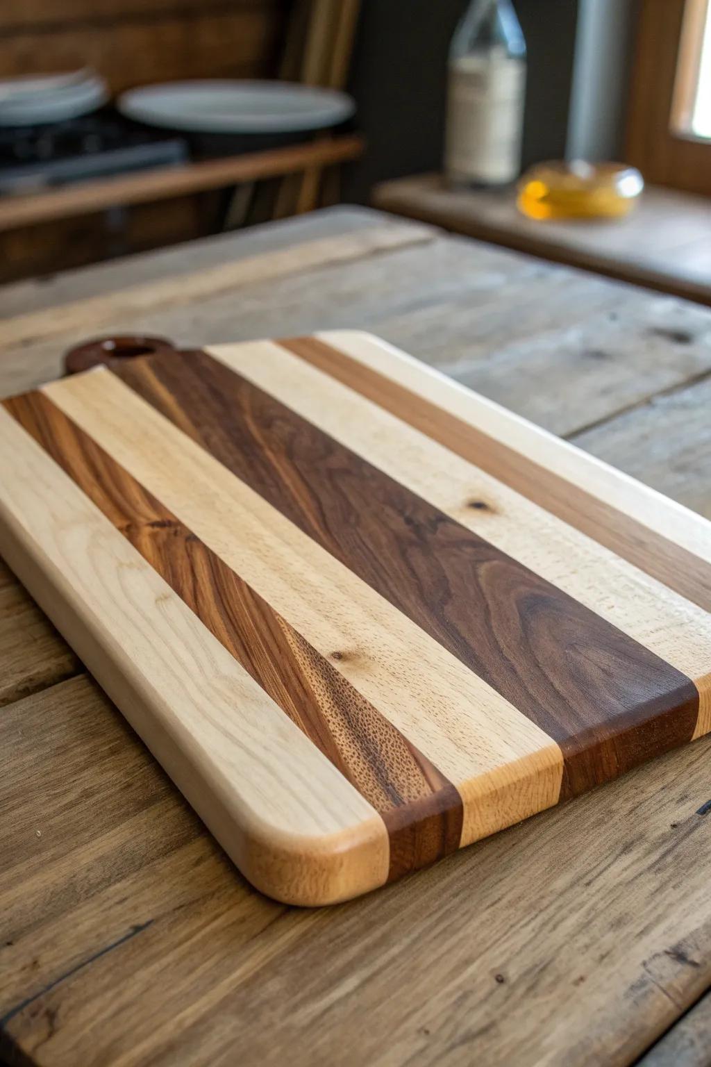 Elevate your kitchen with the timeless elegance of maple and walnut craftsmanship.