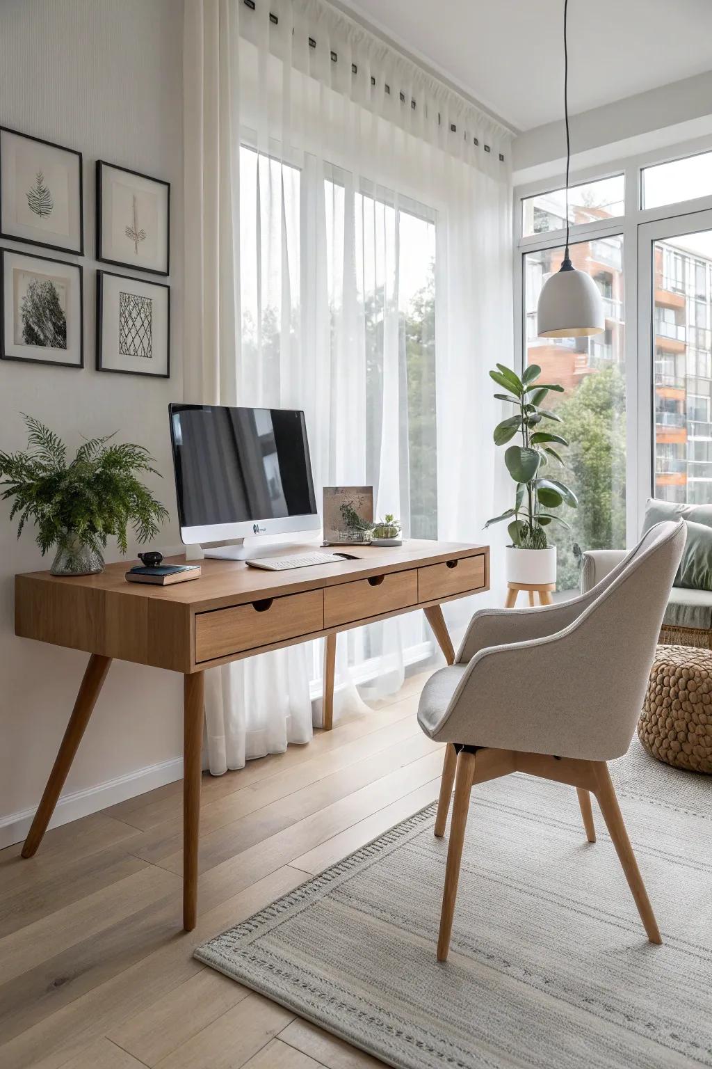 A midcentury modern desk that combines style and functionality.