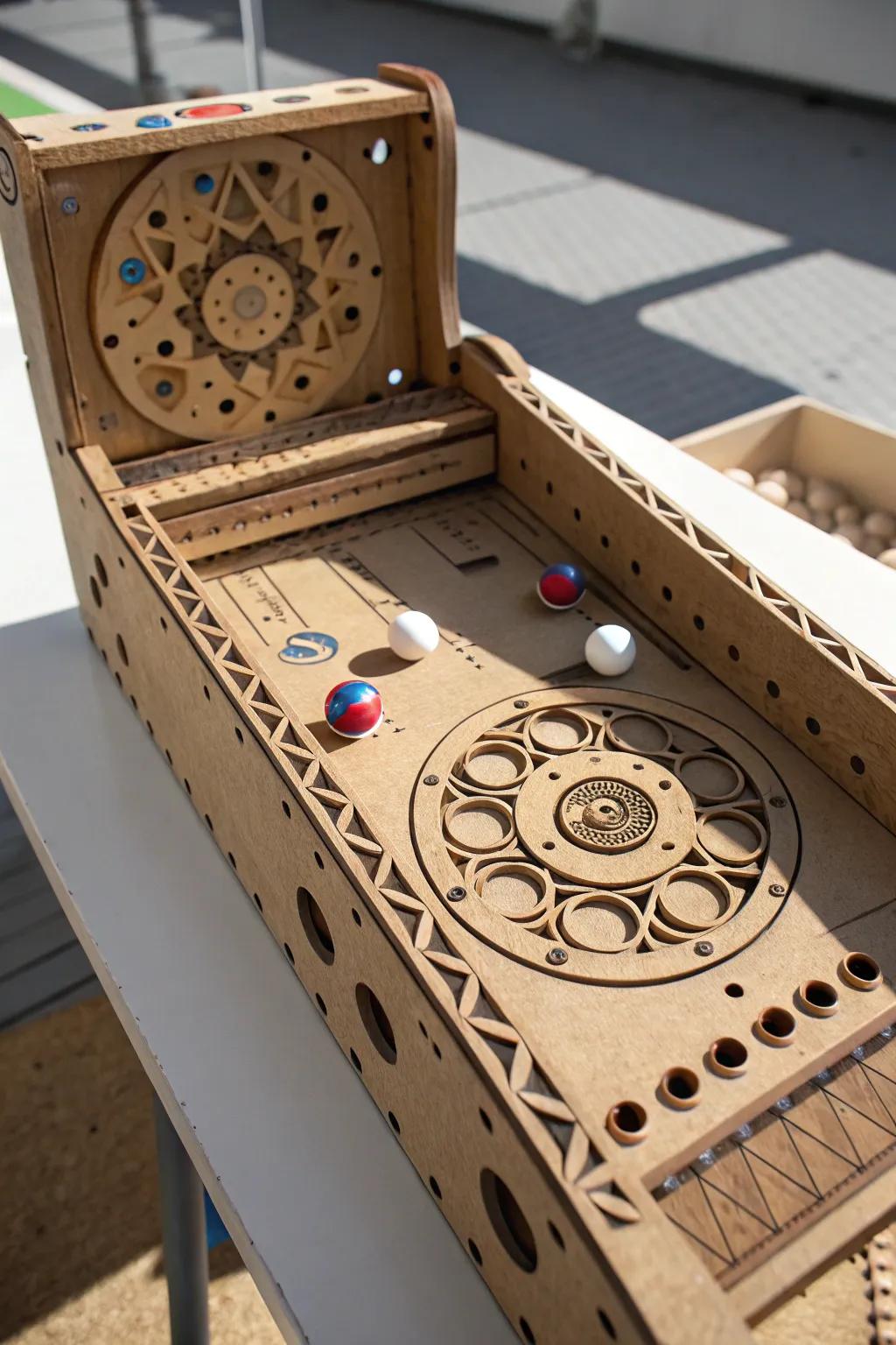 Craft your own arcade adventure with this DIY cardboard pinball masterpiece!