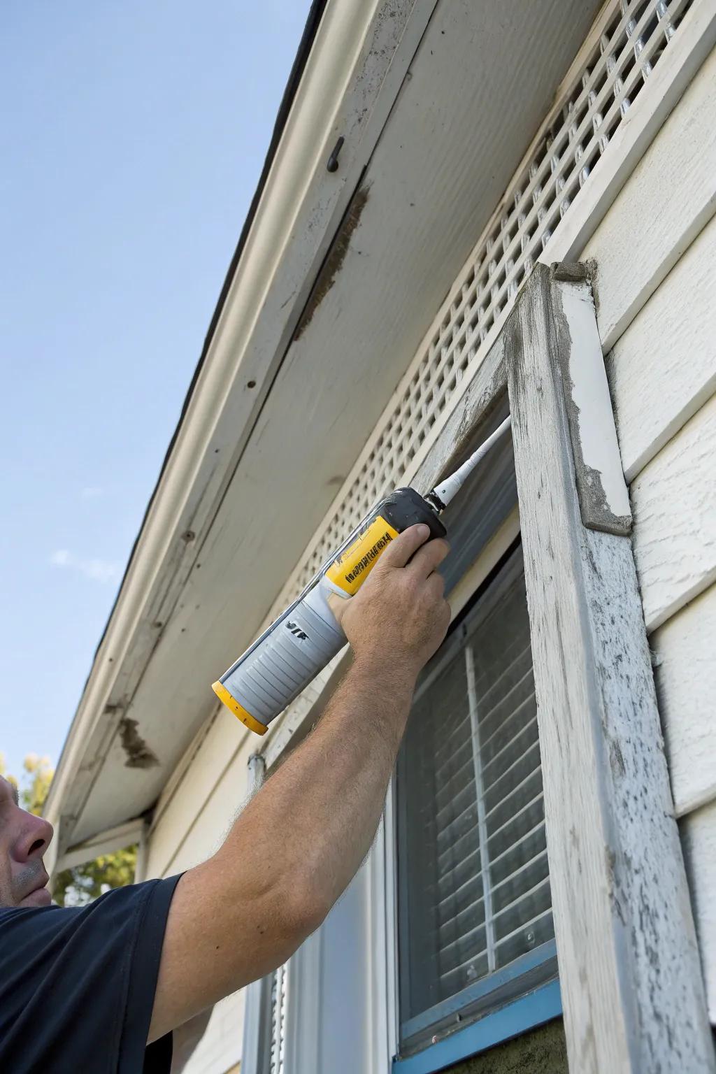 Sealing vent gaps with caulk keeps your home warm and pest-free.