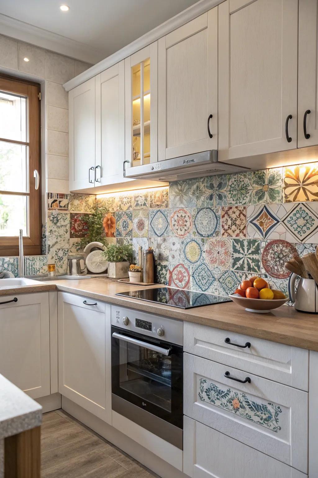 A vibrant backsplash adds character and functionality to your kitchen.