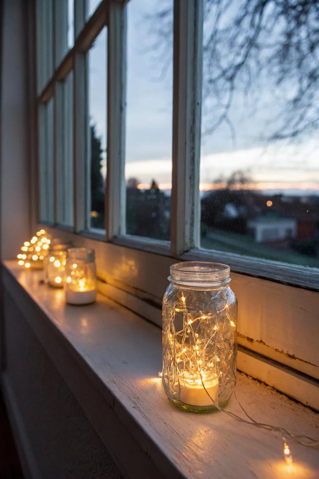 Mason jar luminaries add a rustic charm to any setting.