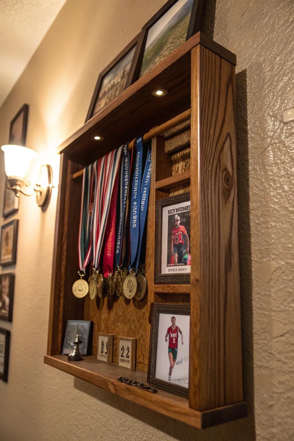 Elevate your achievements with a chic shadow box display that tells your story.