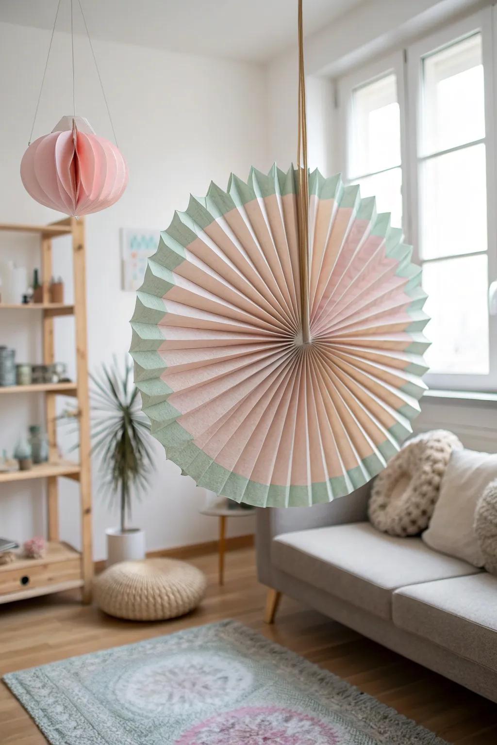 Add a touch of whimsy and elegance to your space with handcrafted paper fans.