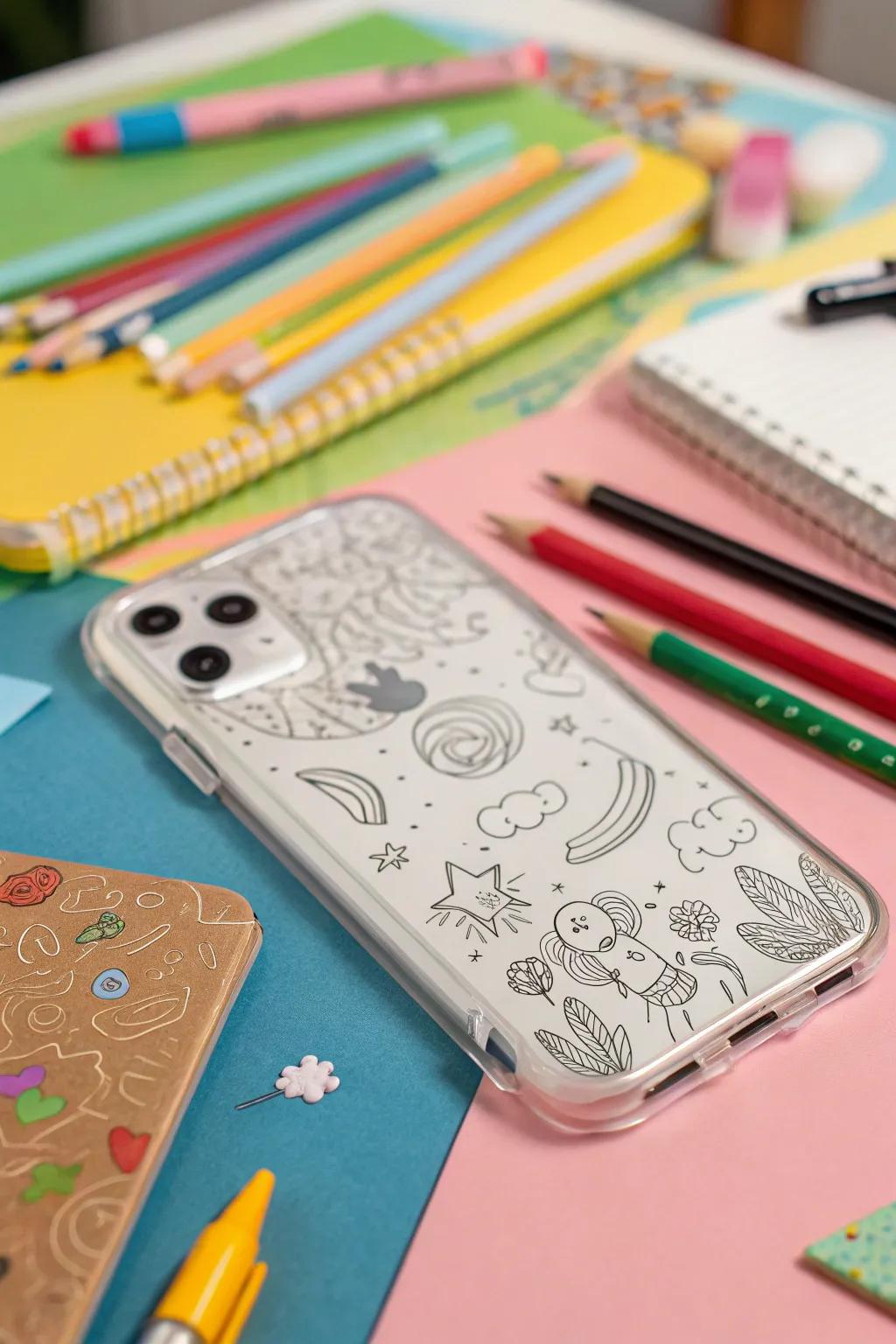 Create a unique phone case design with your own sketches.