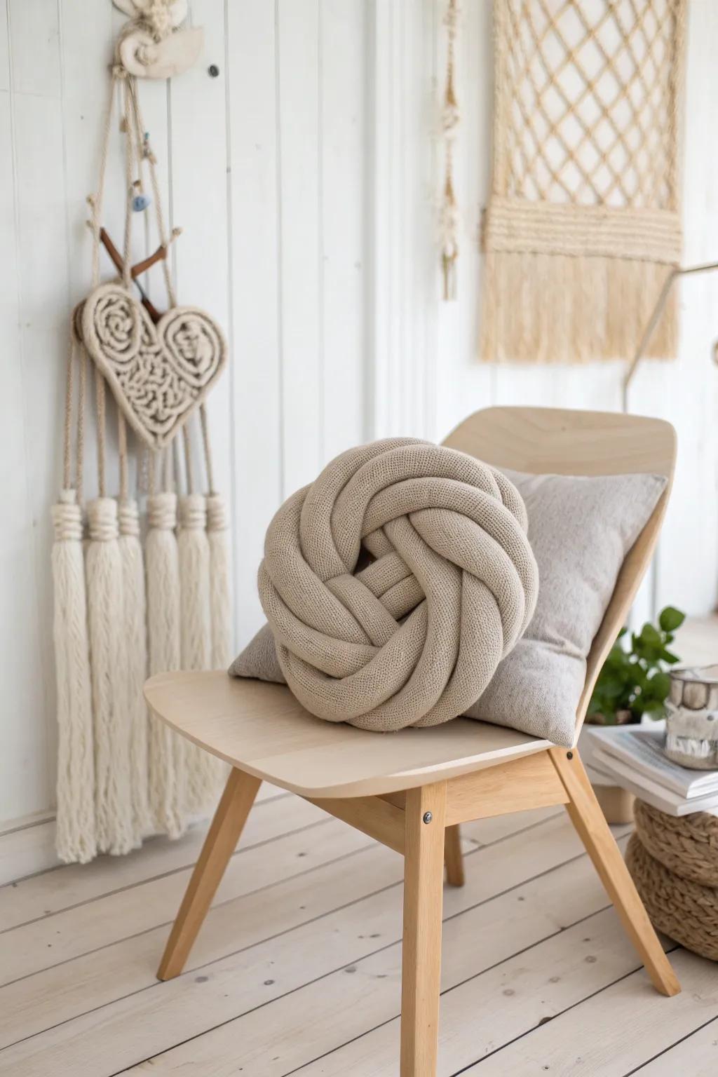 Add a twist to your decor with handmade knot pillows—where style meets simplicity and comfort.