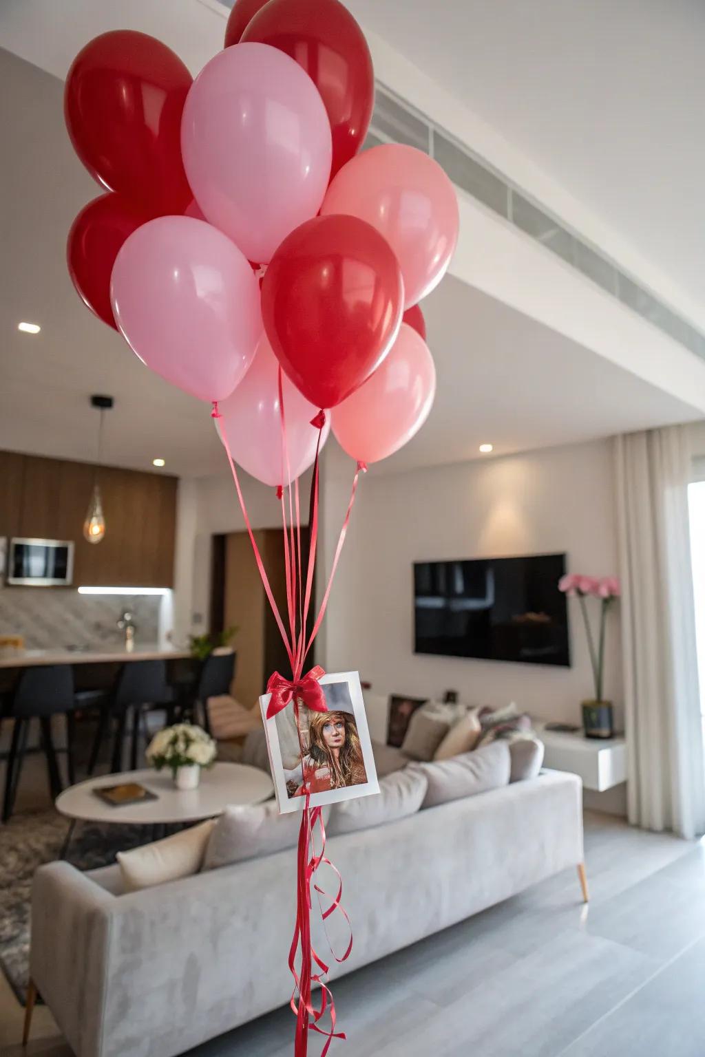 A balloon bouquet with a personal twist adds charm to your Valentine decor.