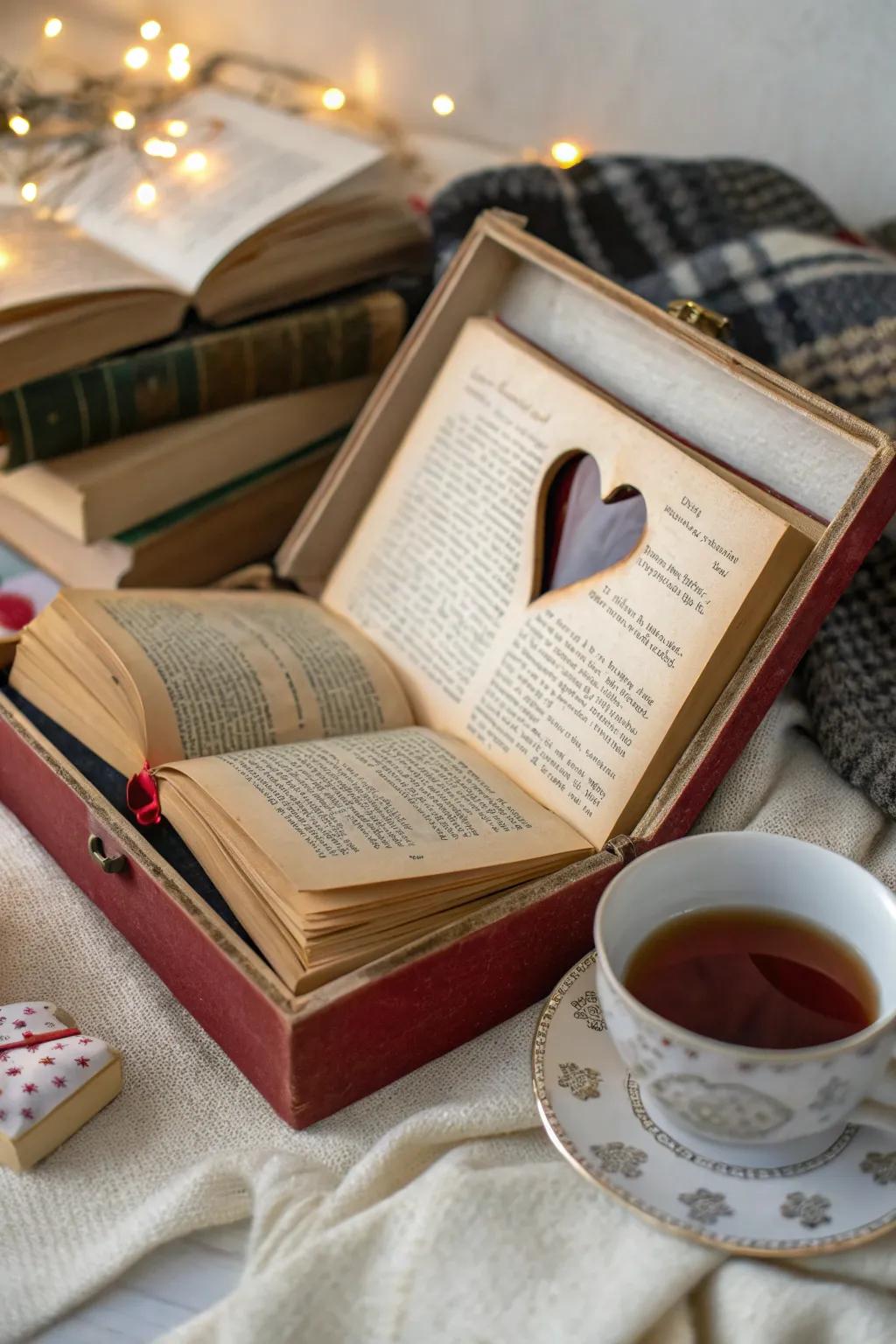 A literary-themed Valentine box perfect for book lovers.