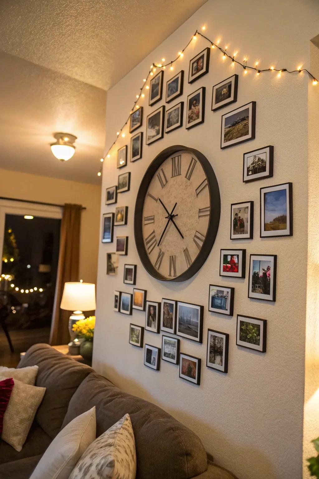 Capture time with a polaroid picture clock.