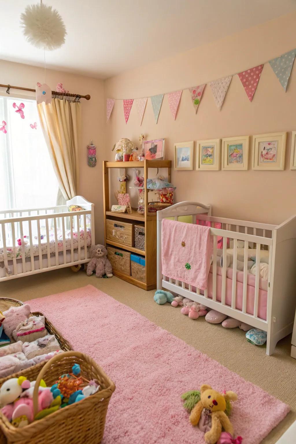 Nurture empathy and care with a baby nursery play setup.