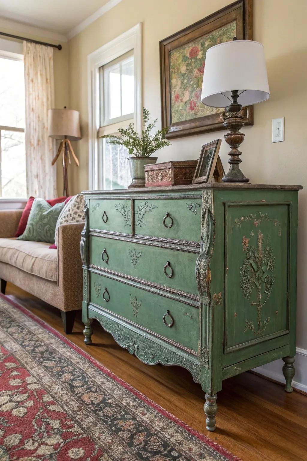 Milk paint offers a rustic charm that adds character to any room.