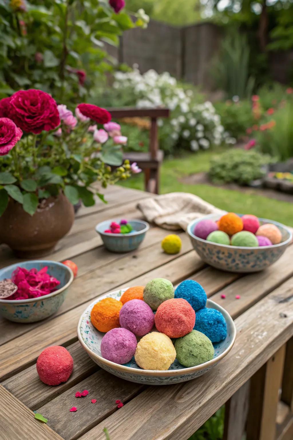 Vibrant seed bombs ready to bring wildflowers to life in any garden.