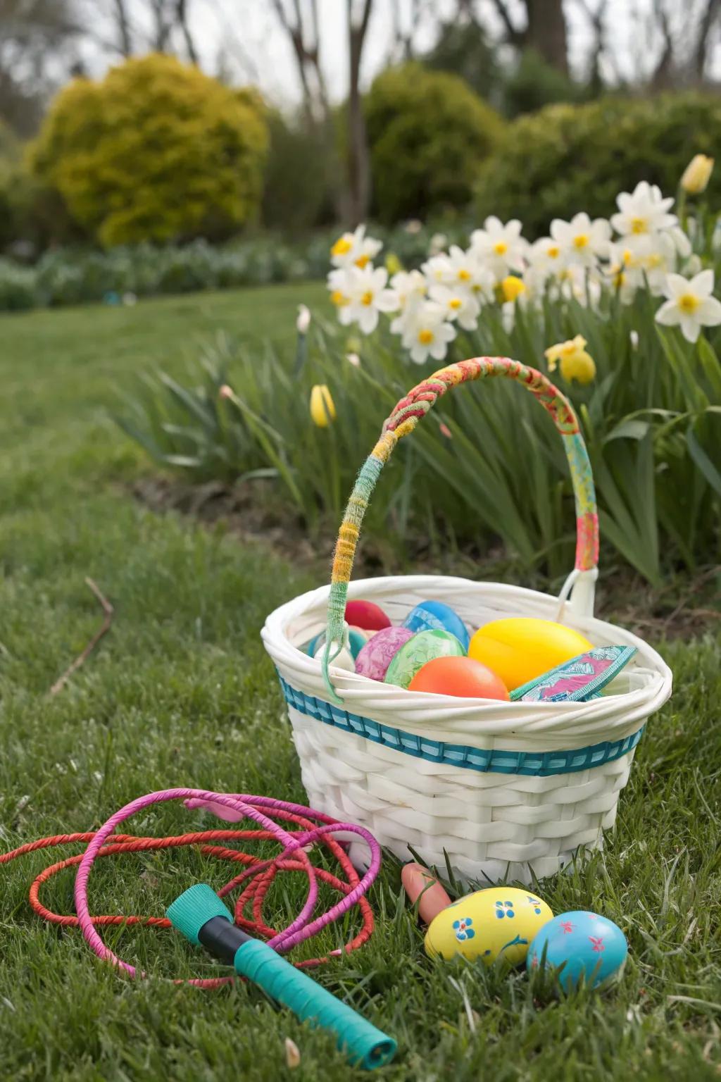 Get ready for outdoor adventures with this playful Easter basket.