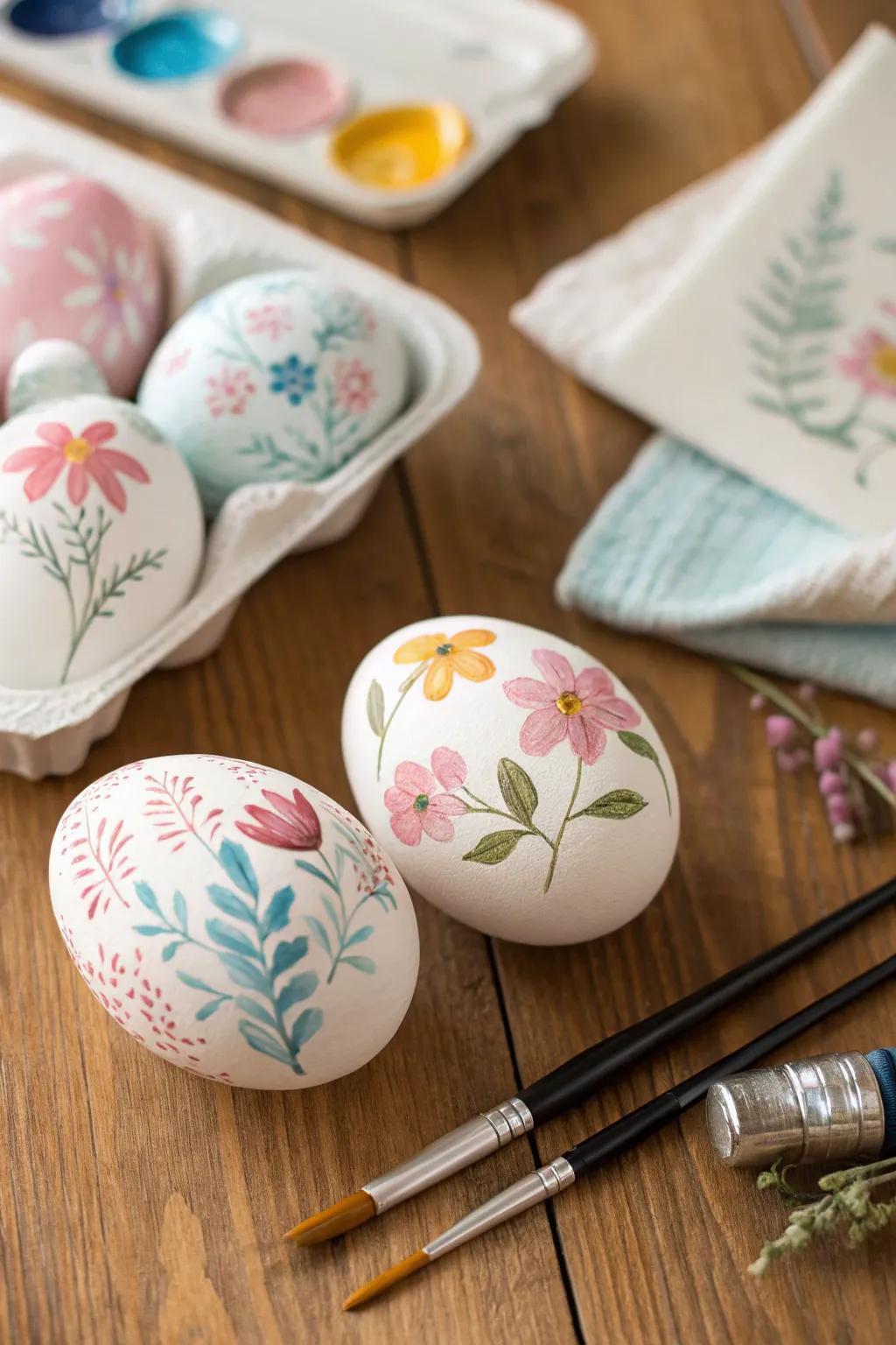 Watercolor floral eggs add a touch of artistry to your Easter celebrations.