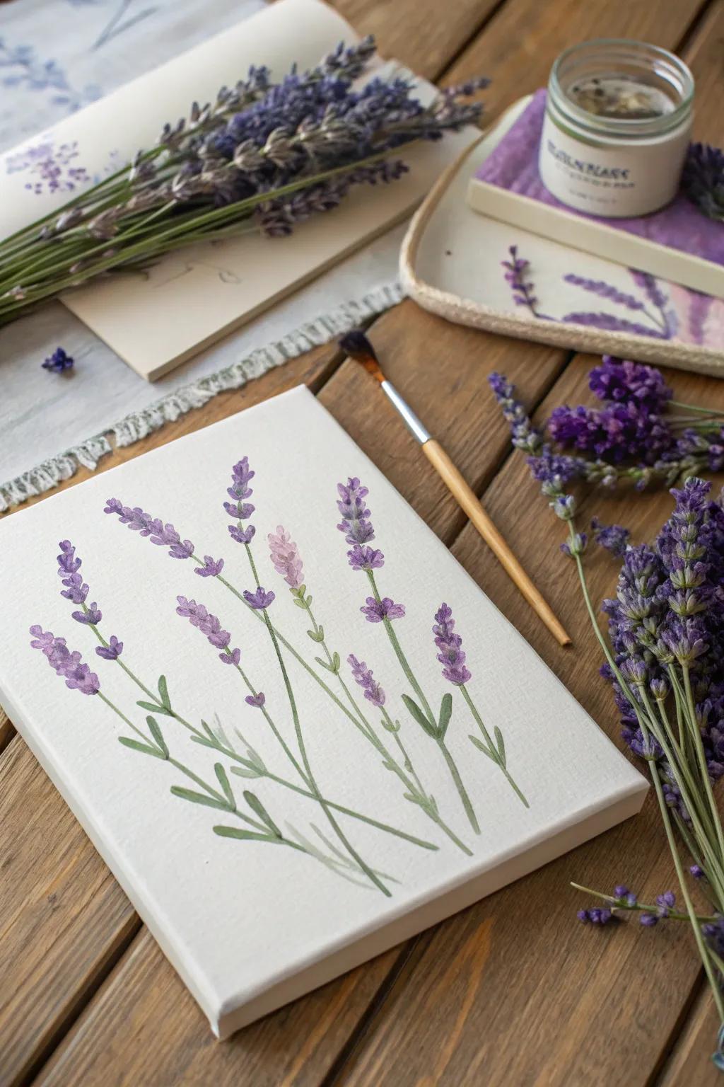 Create serene lavender fields using simple Q-tip techniques.