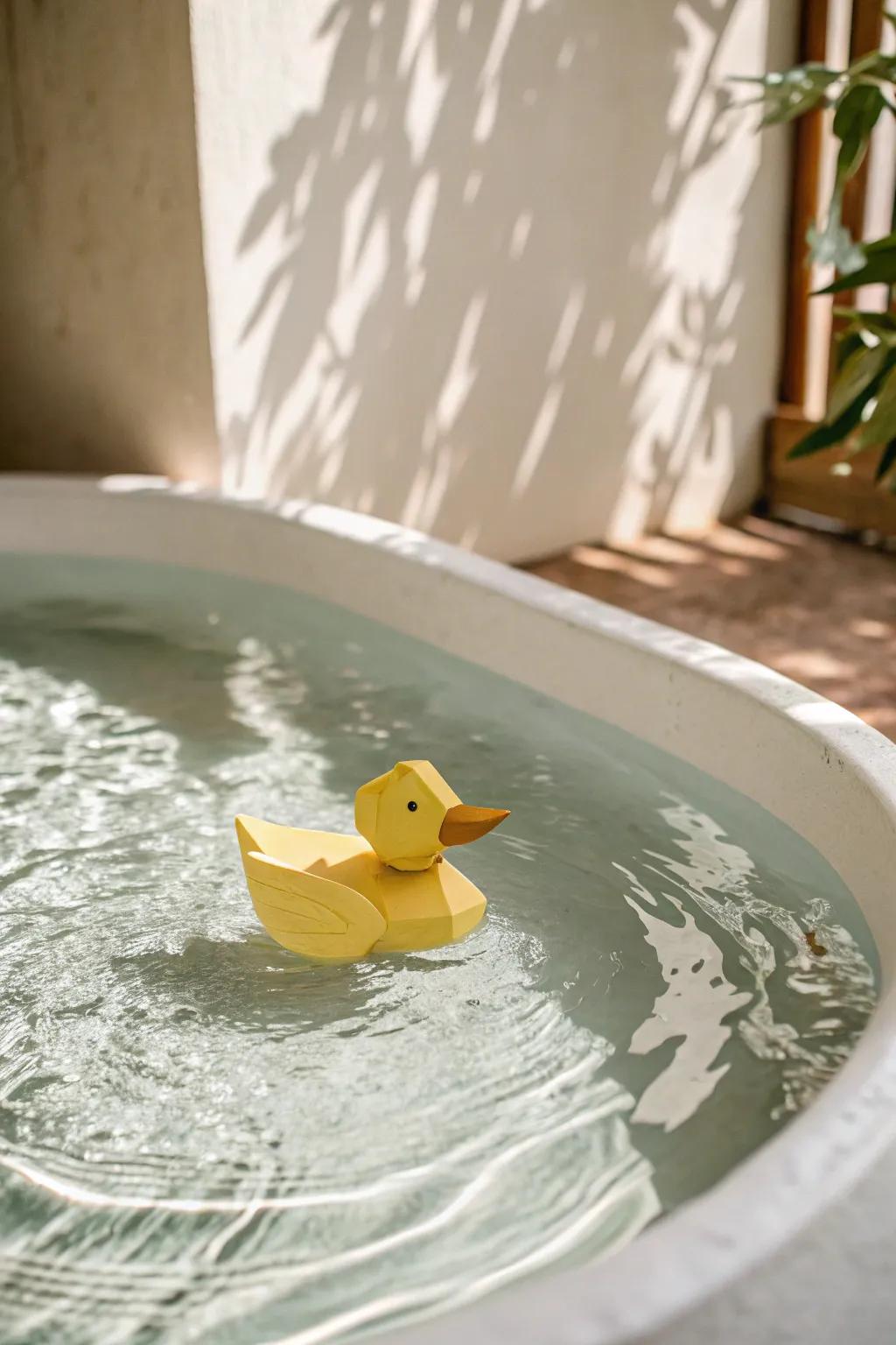 Delight in simplicity with this charming floating duck craft, perfect for little explorers to enjoy and learn!