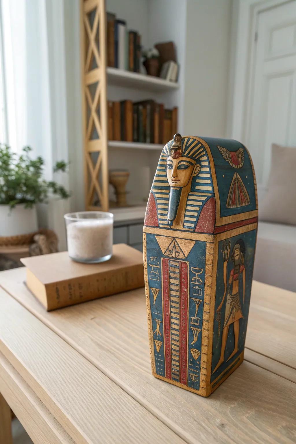 Bring a touch of ancient mystique to your modern home with this DIY sarcophagus art project. Perfect for the minimalist with a boho heart!