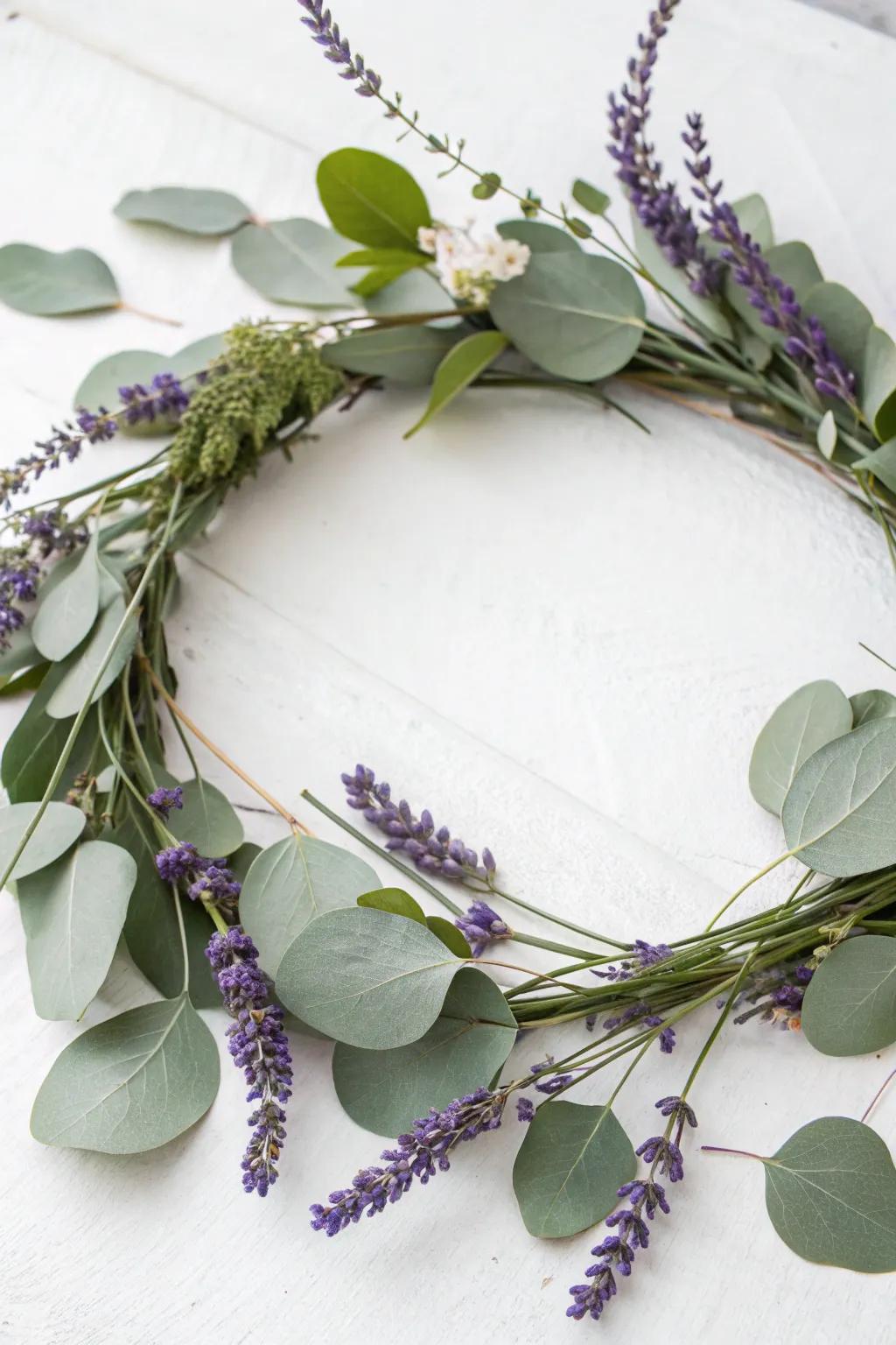 Eucalyptus and lavender offer a fresh and calming touch.