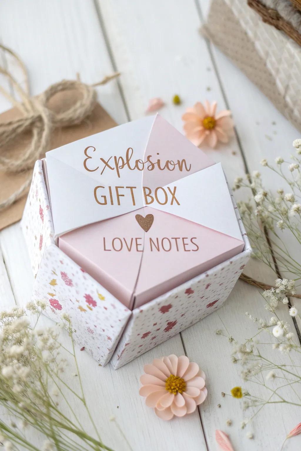 Unveil heartfelt surprises with this charming layered love letter box, perfect for capturing cherished memories.