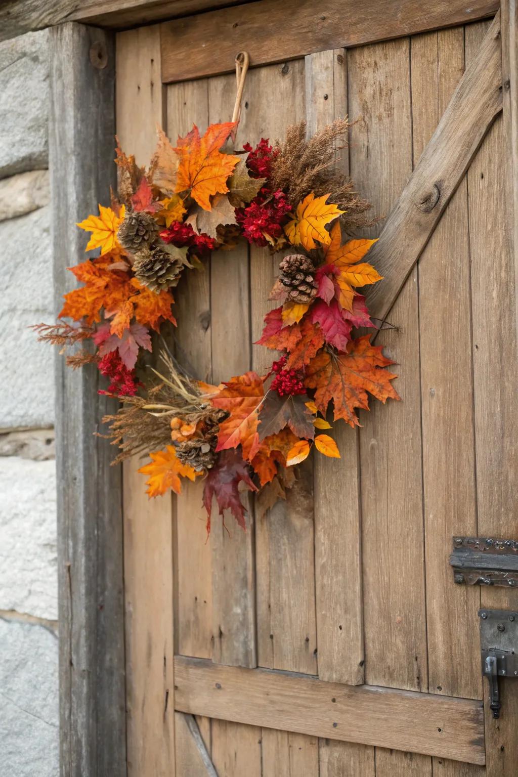 Craft a welcoming fall wreath for your home.