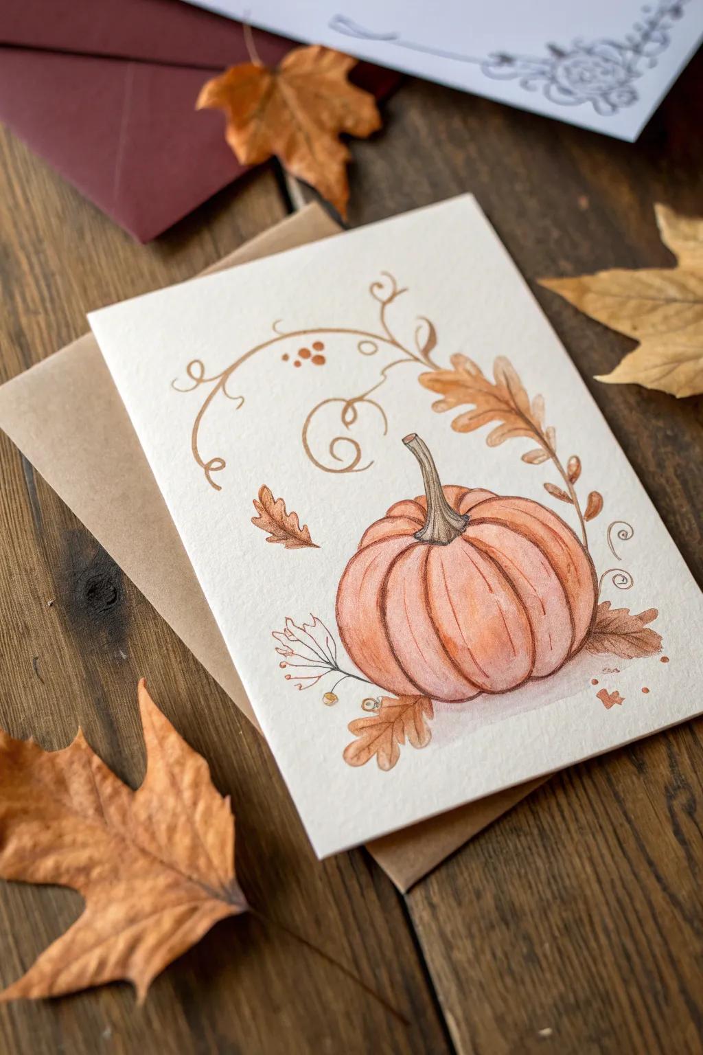 Capture the essence of autumn with this Pumpkin Spice Delight card, perfect for the season's enthusiasts!