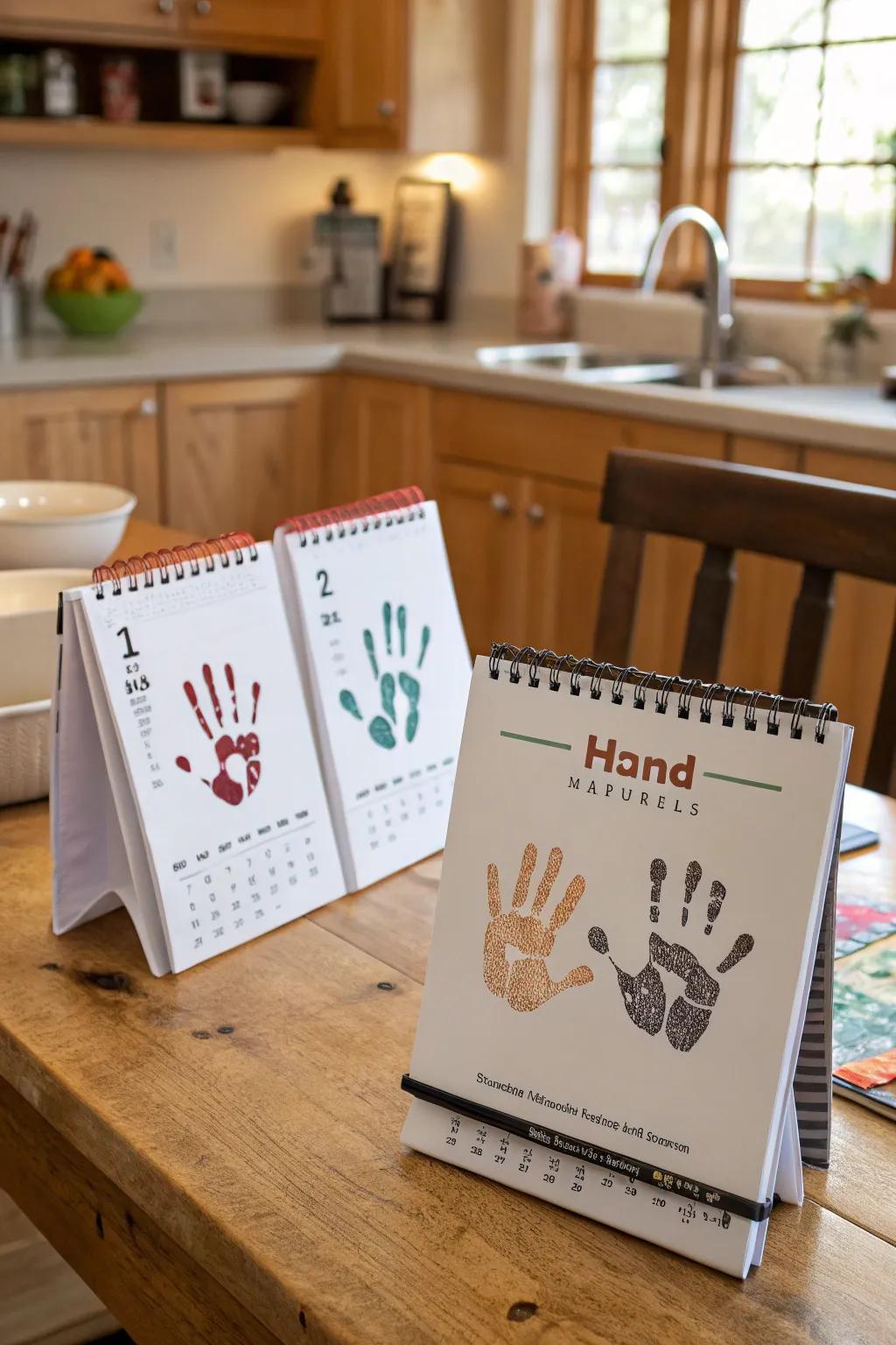 Capture each month's essence with creative handprint art.