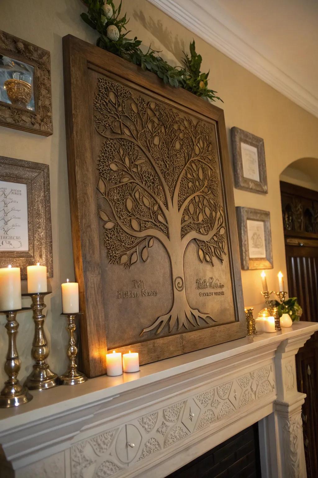 Celebrate your lineage with a detailed engraved family tree plaque.