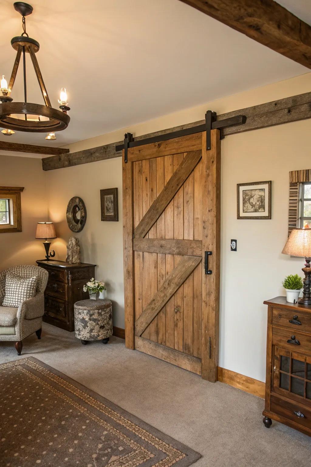 Barn doors add rustic charm and functionality to any space.