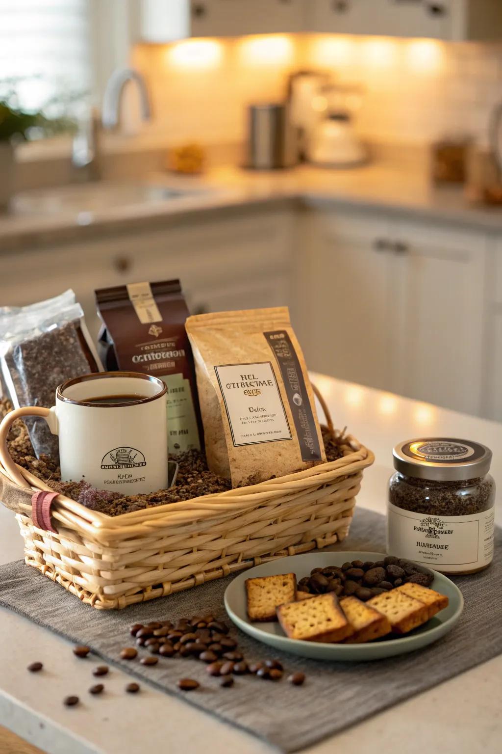 Delight your dad with a coffee lover's dream basket.