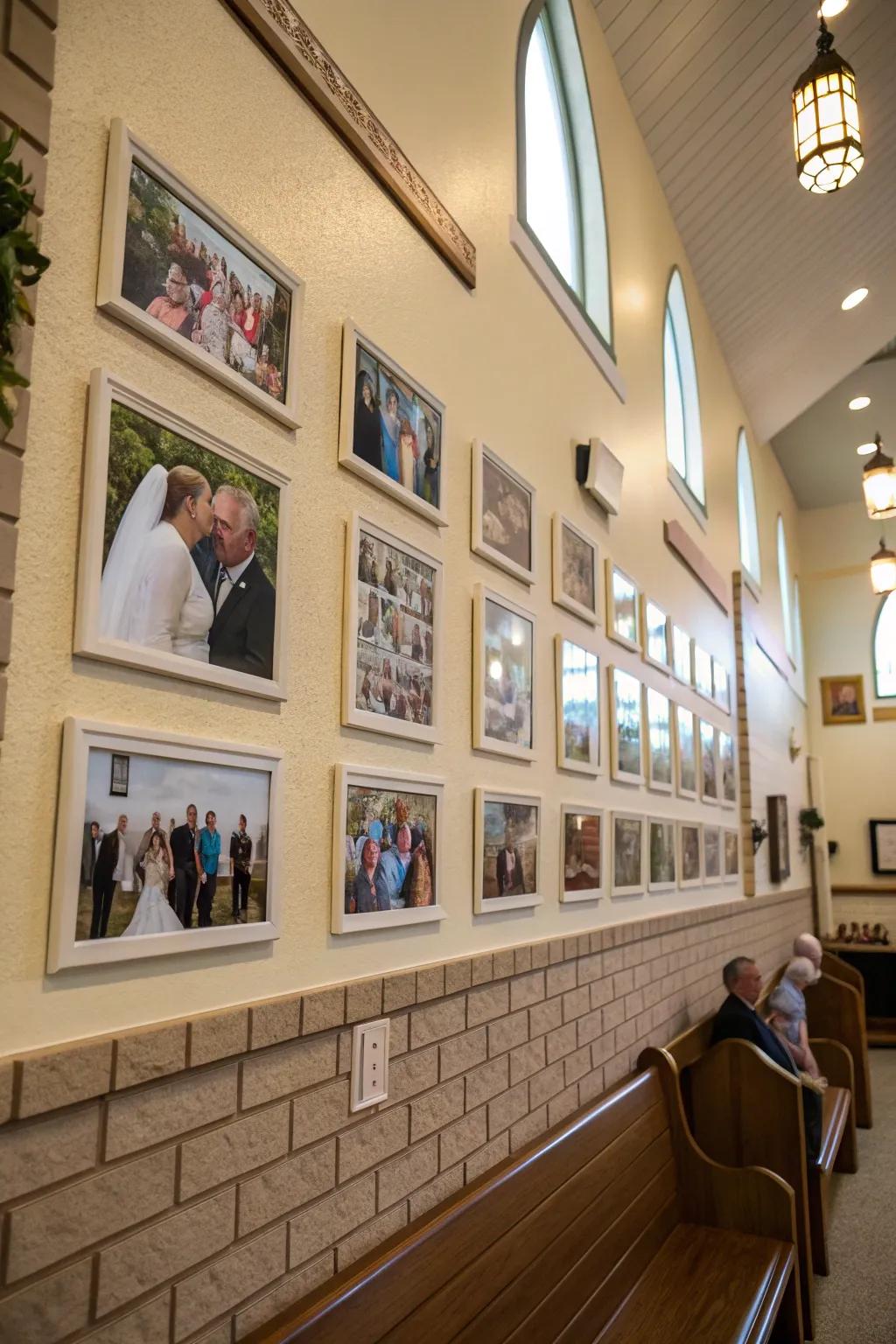 A photo collage wall celebrating fathers and family memories.