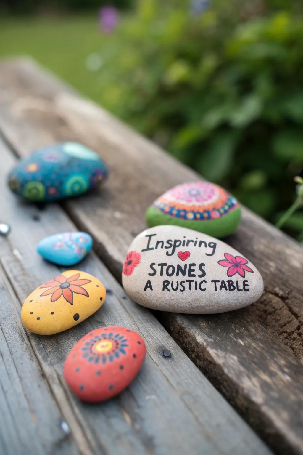 Painted stones with meaningful messages create a unique Father's Day gift.