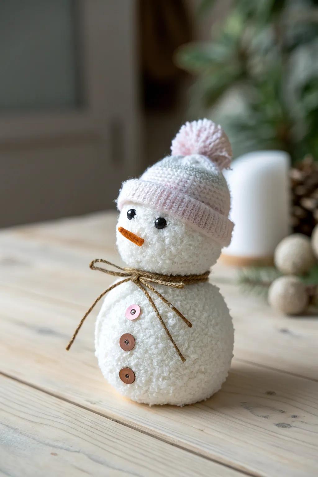 Embrace winter magic all year round with this charming DIY sock snowman, a perfect blend of Scandinavian minimalism and Boho charm.