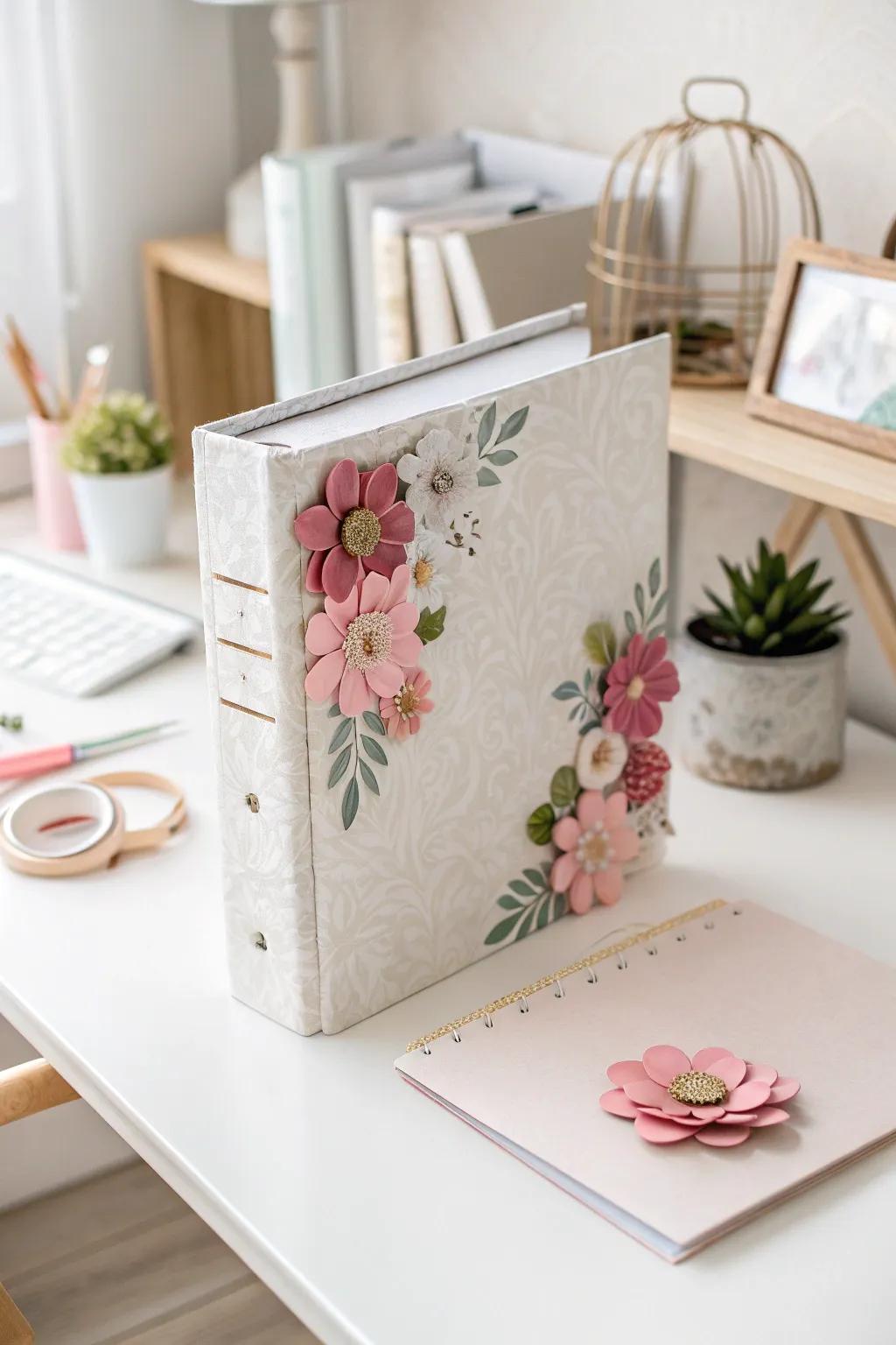 Transform your workspace with a touch of floral fantasy—craft paper flowers to brighten your files and your day.