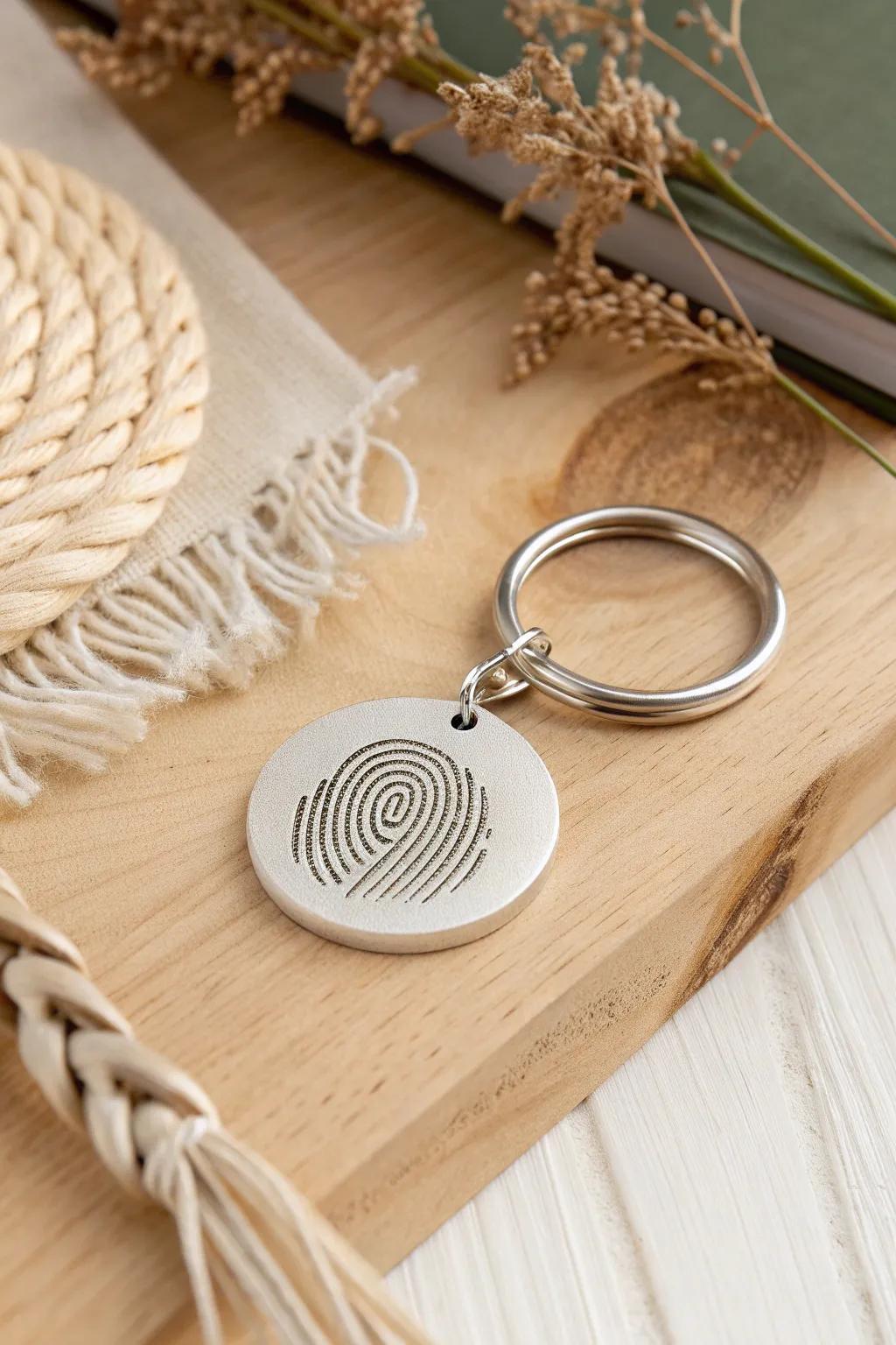 Carry a piece of their essence with you – personalized fingerprint keychains that blend simplicity with sentimental elegance.