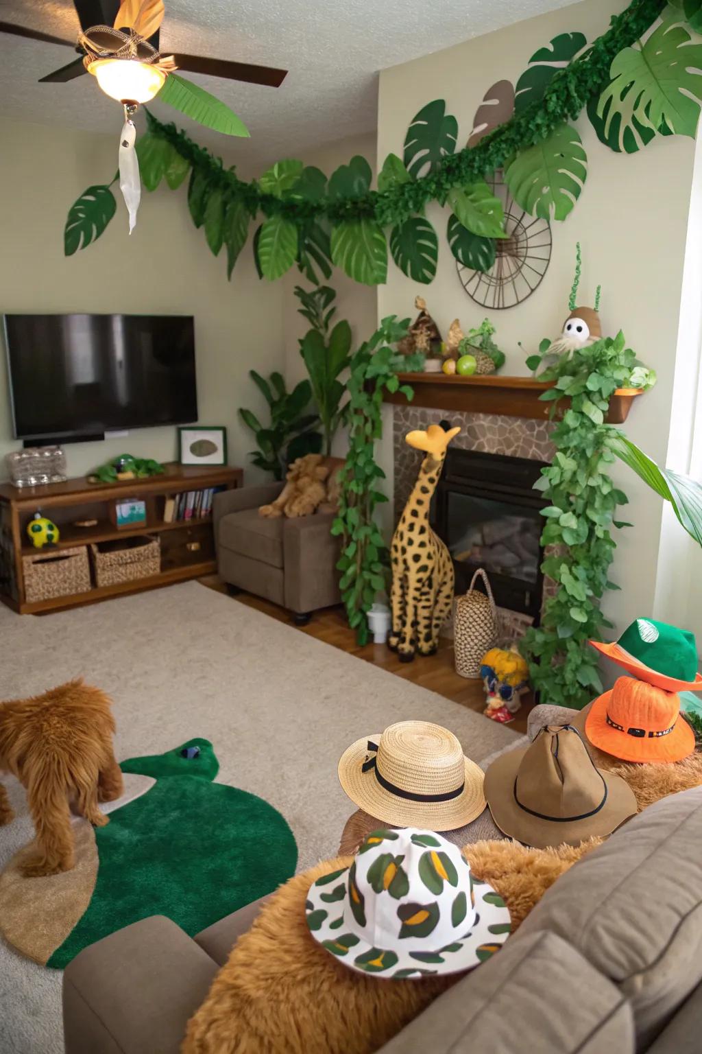 Bring the jungle to your living room with a Wild One theme.