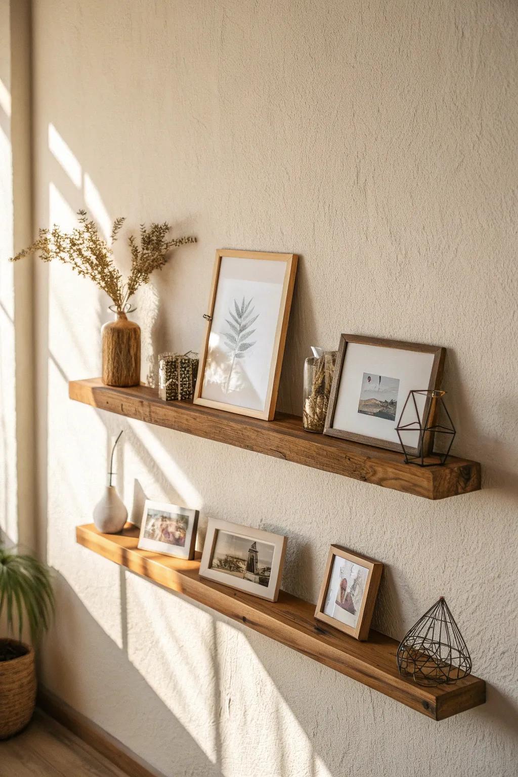 Elevate your space with artful displays: a perfect blend of simplicity and personal flair.