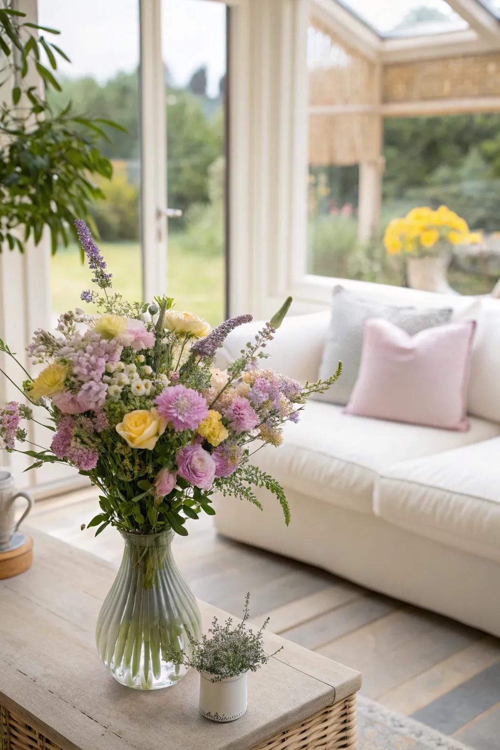 A serene bouquet that captures the essence of an English garden.