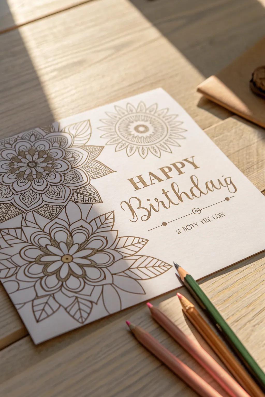 Unleash your creativity with these charming coloring birthday cards—perfect for adding a personal touch!