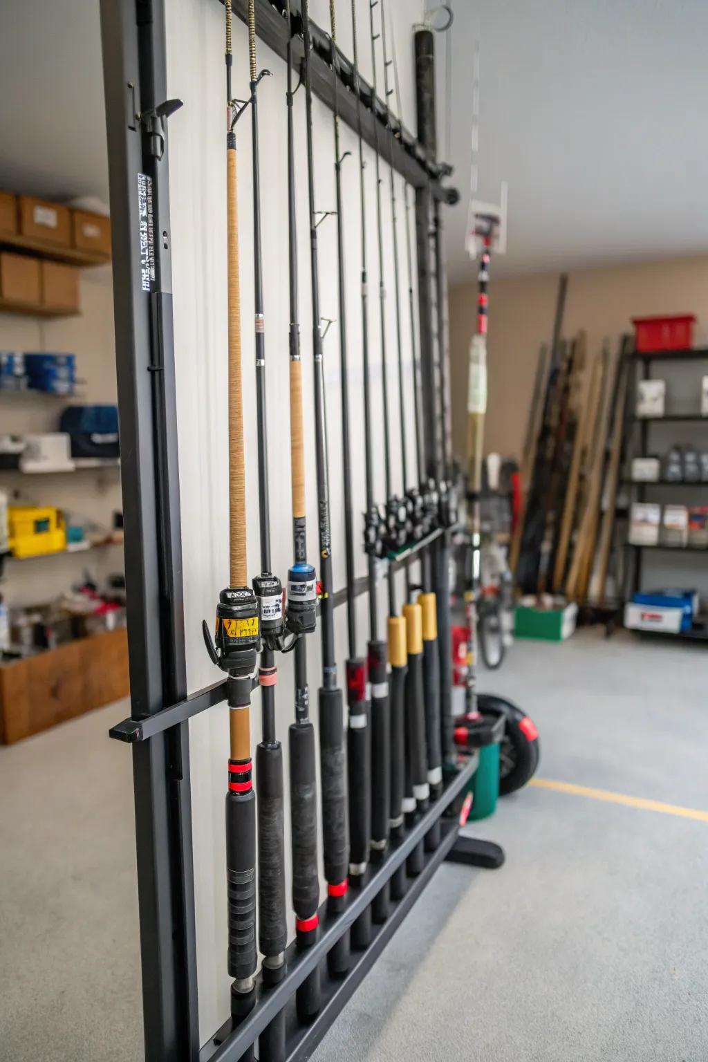 Keep fishing gear organized and tangle-free with a custom rack.