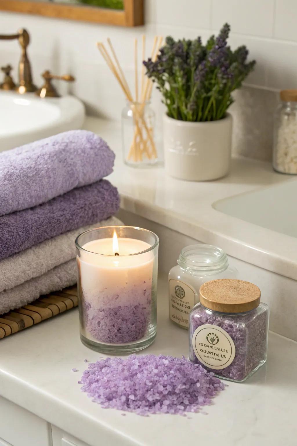 Aromatic spa essentials provide a relaxing escape during recovery.