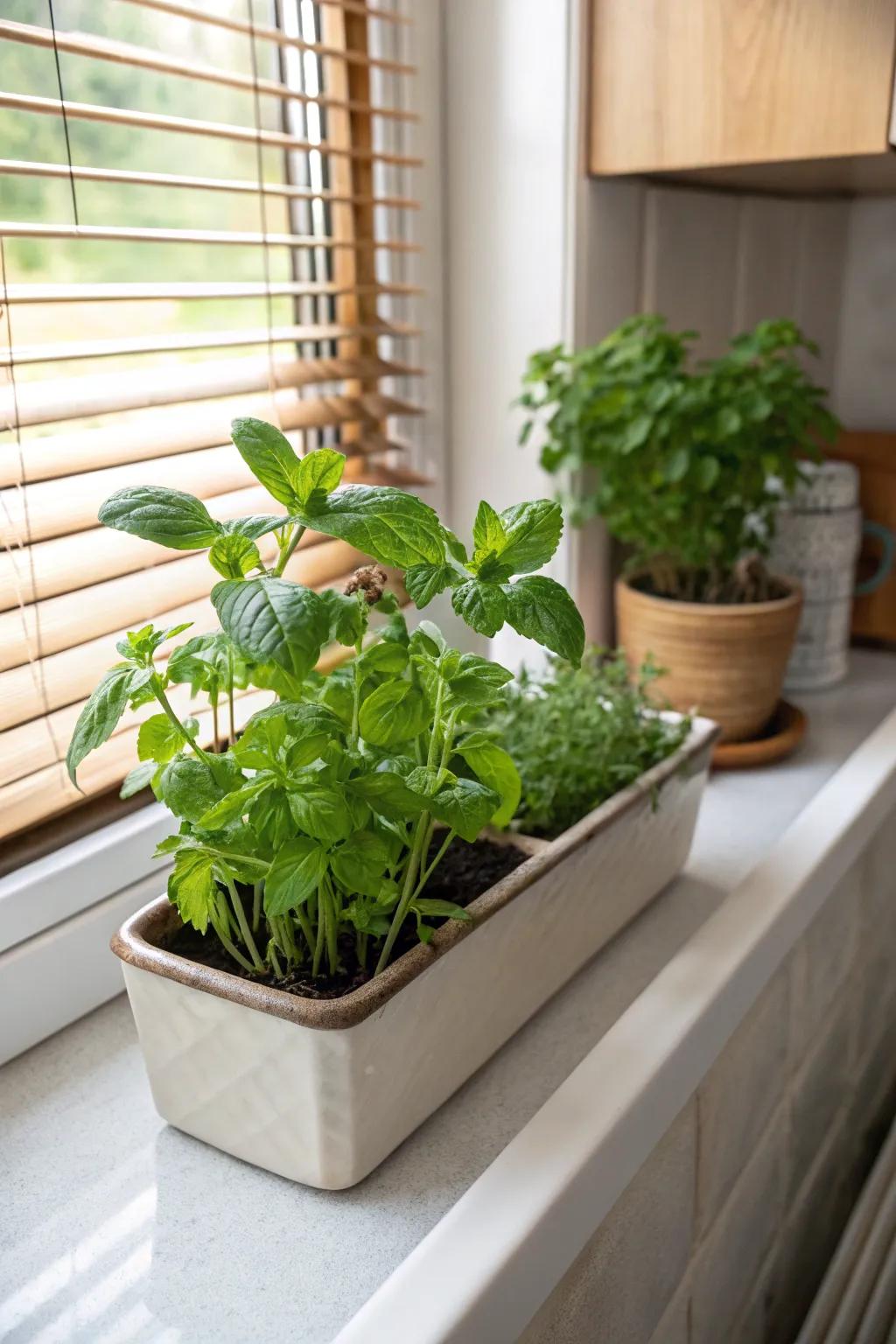 A thriving DIY herb garden kit perfect for any kitchen.