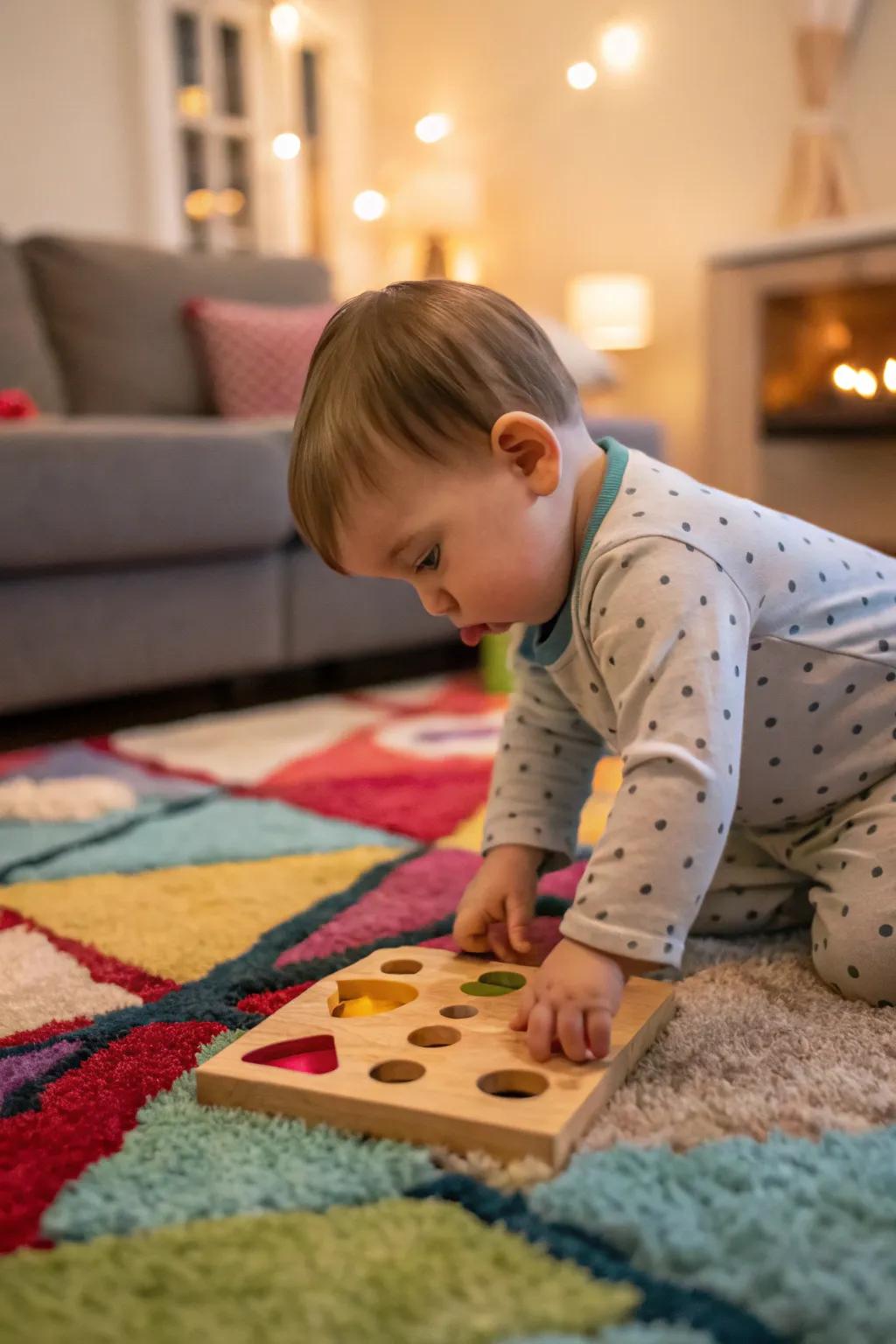 Shape sorters help in developing problem-solving skills.