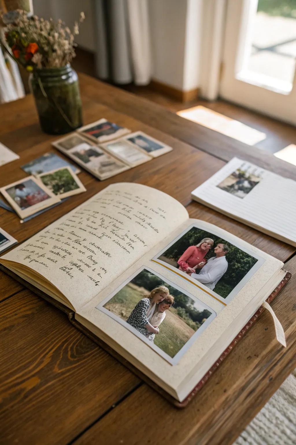 A memory book filled with stories and pictures is a gift from the heart.