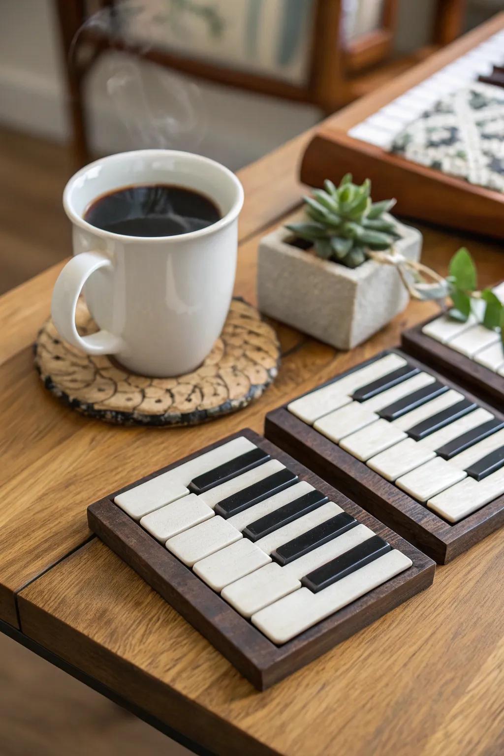 Handcrafted coasters that hit the right note.