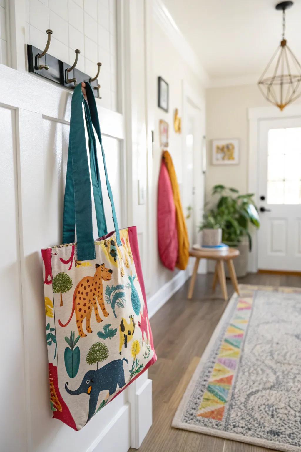 An animal-themed tote bag ready for busy days.