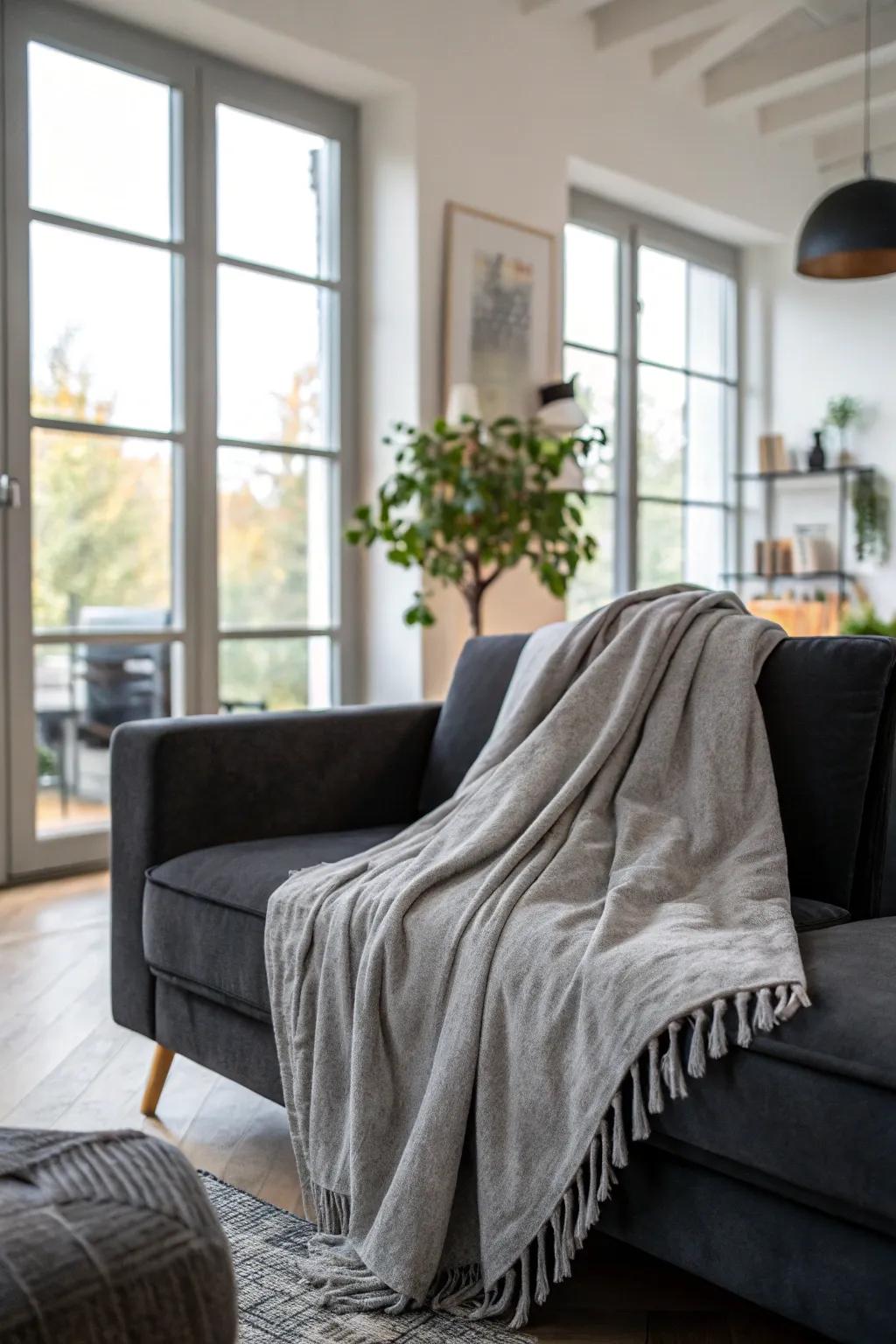 Add warmth and style with a cozy throw blanket