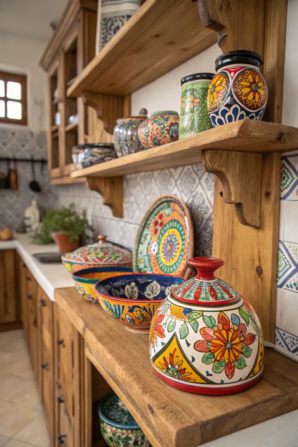 Talavera pottery adds a touch of Mexican elegance to home settings.