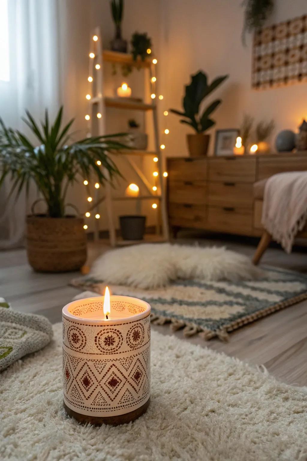 Handcrafted candles offer a moment of tranquility.